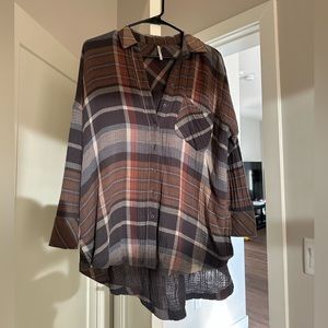 Free People Oversized Plaid Shirt